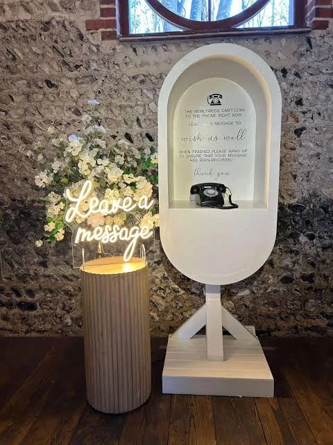 Audio guest book phone booth at a party