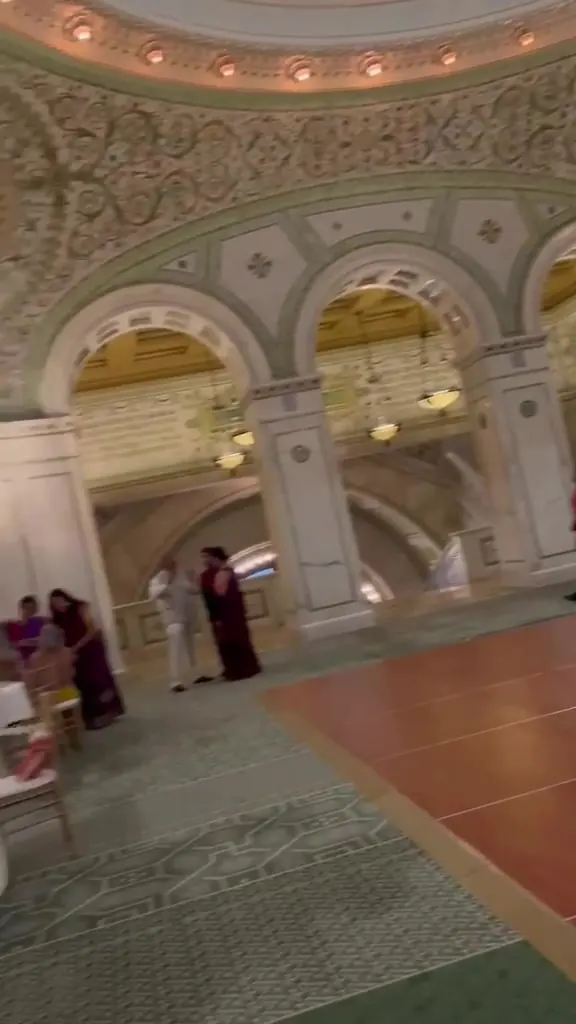 Grand historic event hall with arches